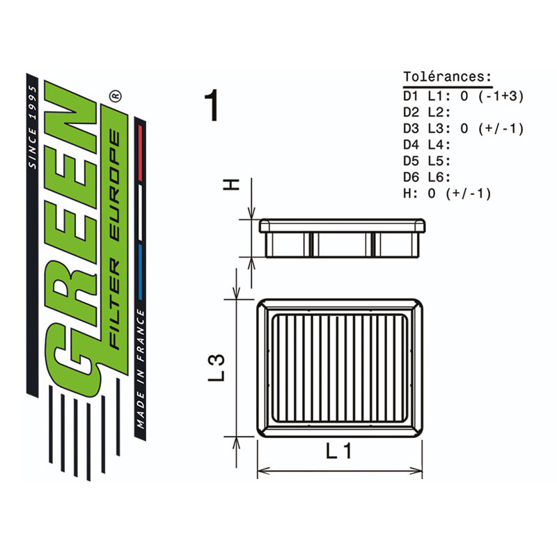 Air filter for HARLEY DAVIDSON XR 1200 (1200) from 2007