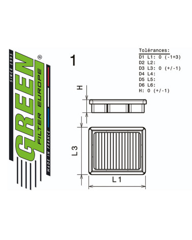 Air filter for HARLEY DAVIDSON XR 1200 (1200) from 2007