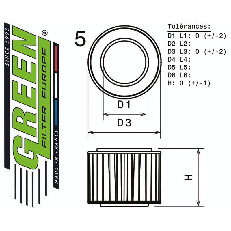 Air filter for HONDA NX 650 DOMINATOR from 1988 to 2000