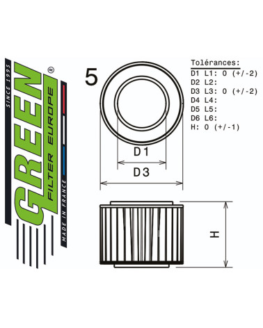 Air filter for KAWASAKI ER5 from 1997 to 2005